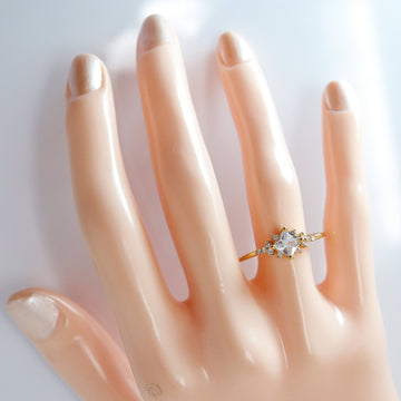 CZ Dainty Gold Proposal Ring, Statement Ring, Engagement Ring, Two Ring Set, Promise Ring For a Friend, Friendship ring.